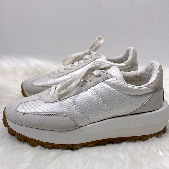 H&M | cream white chunky platform sneakers 8.0 - Picture 5 of 7